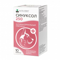 Нита-Фарм Синуксол Антибактериальный препарат для кошек и собак таблетки 250 мг, 10 шт