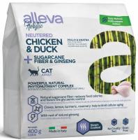 Alleva Holistic Neutered Сухой корм для стерилизованных котов и кошек с курицей и уткой, волокнами сахарного тростника и женьшенем