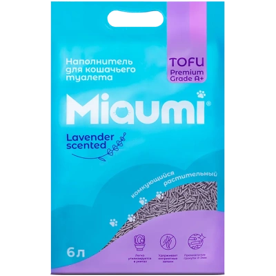 Miaumi Тофу комкующийся наполнитель для кошек с ароматом лаванды