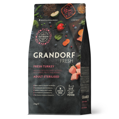 Grandorf Fresh Cat Sterilised Turkey&Sweet Potato Сухой корм для стерилизованных кошек, индейка с бататом