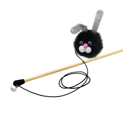 GoSi Махалка заяц Ваня из натуральной норки, этикетка флажок