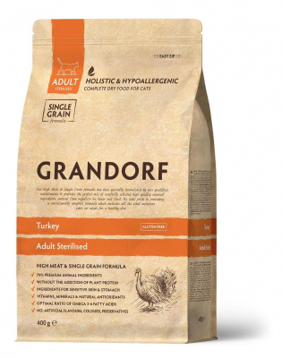 Grandorf Cat Turkey Sterilised Сухой корм для стерилизованных кошек, индейка