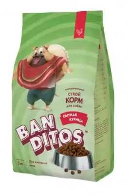 Banditos Сытная курица, сухой корм для взрослых собак всех пород, с курицей