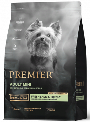 Premier Dog Lamb & Turkey Adult Mini Свежее мясо ягненка с индейкой для собак мелких пород