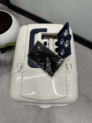 Чистый котик Закрытый туалет для кошек с фильтром, синий, 50х40х41см