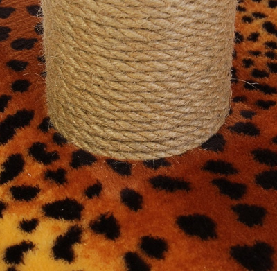 Rich Breed Когтеточка кубизм №4 на подставке с двумя когтеточками и лежанкой, джут, 35*30*85см