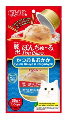 Inaba Ciao Pon Churu cуфле тунец Кацуо и кацуобуси, 35г*2шт