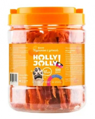 Holly Jolly! Лакомство для собак филе куриное с уткой, 500гр