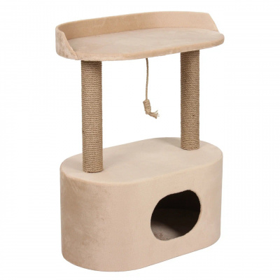 Rich Breed Когтеточка котодискотека с домиком, джут, 62*35*78 см