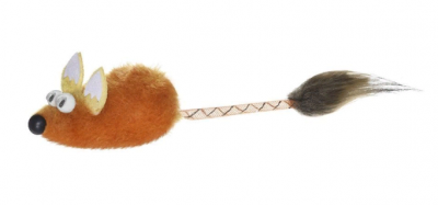 GoSi Игрушка лисенок с ушами рыжий, с хвостом и трубочка