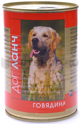 Dog Lunch консервы для собак, говядина в желе