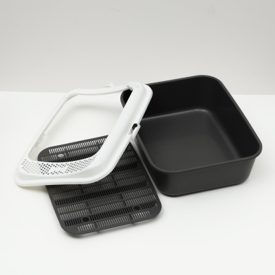 Джи Пи Ай Туалет сима с сеткой и бортом (без совка), серый fix, 38х29х11см