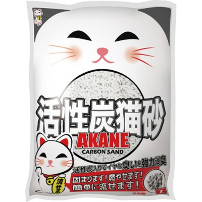AKANE Наполнитель бумажный, комкующийся, Активированный уголь 7л (1.8кг)