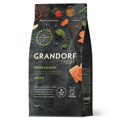 Grandorf Fresh Cat Adult Salmon&Sweet Potato Сухой корм для взрослых кошек, лосось с бататом