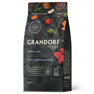 Grandorf Fresh Dog Adult Medium & Maxi Lamb&Sweet Potato Сухой корм для взрослых собак средних и крупных пород, свежее мясо ягненка с бататом