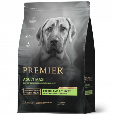Premier Dog Lamb & Turkey Adult Maxi Свежее мясо ягненка с индейкой для собак крупных пород