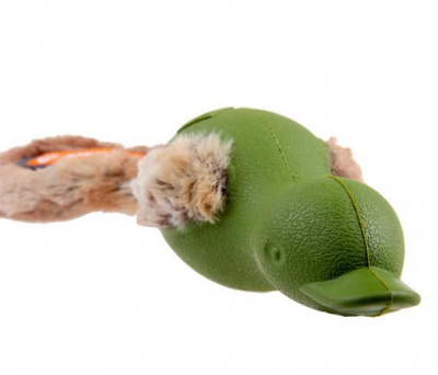 GiGwi 75333 Игрушка для средних и крупных собак утка с отключаемой пищалкой зеленая 18см