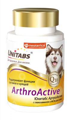 Unitabs Arthro Аctive Q10 Витаминно-минеральный комплекс для собак при болезнях суставов, 100 таб