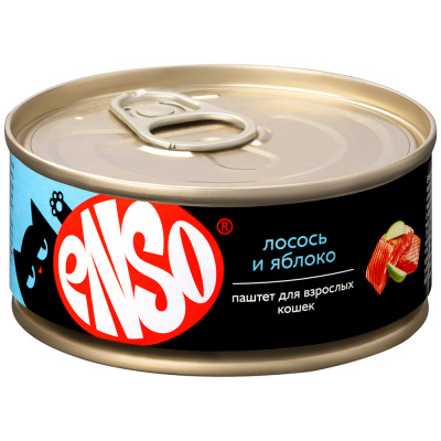 ENSO Корм консервированный полнорационный для котят, паштет с лососем и яблоком