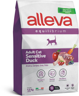 Alleva Equilibrium Sensitive Duck Сухой корм для взрослых кошек с уткой