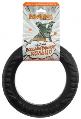 Doglike Снаряд Tug&Twist Кольцо 8-мигранное усиленное, черное