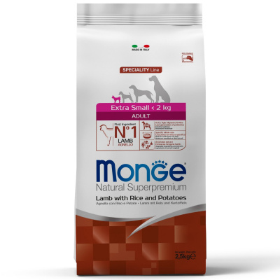 Monge Dog Speciality Extra Small корм для взрослых собак миниатюрных пород, ягненок с рисом и картофелем