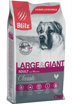 Blitz Adult Classic Large&Giant Breeds сухой корм для собак крупных и гигантских пород