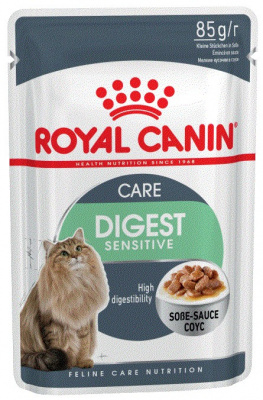 Royal Canin Digestive Sensitive Care для поддержания здоровья пищеварительной системы,  кусочки в соусе