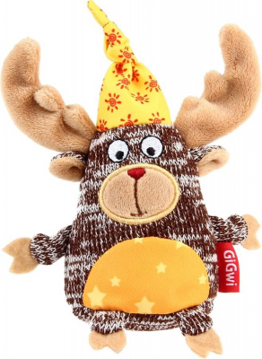 GiGwi Игрушка для собак Лось с пищалкой 13см