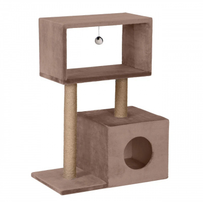 Rich Breed Домик-когтеточка куб с мезонином, 60*35*85см