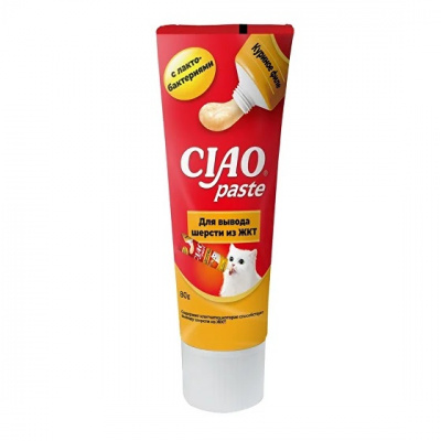 INABA Paste паста для кошек для вывода шерсти из ЖКТ Куриное филе 80г