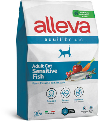 Alleva Equilibrium Sensitive Fish Сухой корм для взрослых кошек с океанической рыбой