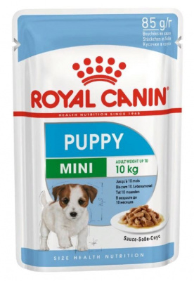 Royal Canin Mini Puppy для щенков мелких пород в возрасте до 10 месяцев, кусочки в соусе