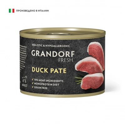 Grandorf Fresh Консервы для собак, паштет из утки