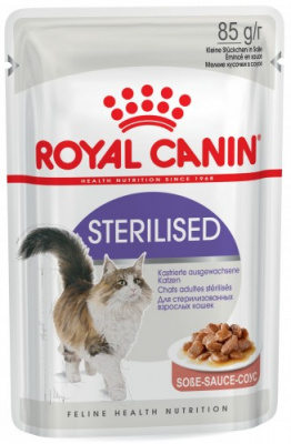 Royal Canin Sterilised для стерилизованных кошек, кусочки в соусе
