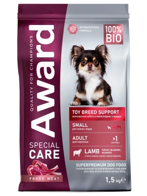 AWARD Special Care Toy Breed Support для собак Мини пород со свежим мясом ягненка