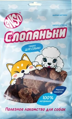 Enso Слопаньки лакомство для собак, чипсы из дикого лосося, кальцинированные