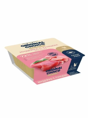 Original Choice Elite Nutrition Adult Дополнительное питание для кошек, индейка с тунцом в желе, 100гр