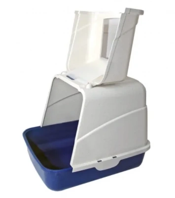 Чистый котик Закрытый туалет для кошек с фильтром, синий, 50х40х41см