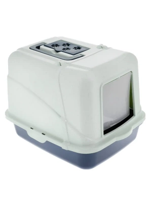 Чистый котик Закрытый туалет для кошек с фильтром, синий, 50х40х41см