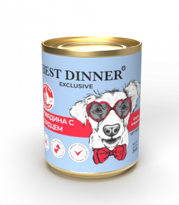 Best Dinner Exclusive Vet Profi Gastro Intestinal ветеринарная диета при расстройстве желудка, консервы для собак, говядина с сердцем