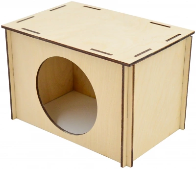 Зооэкспресс Домик для грызунов из фанеры прямоугольный 15х10х10 см
