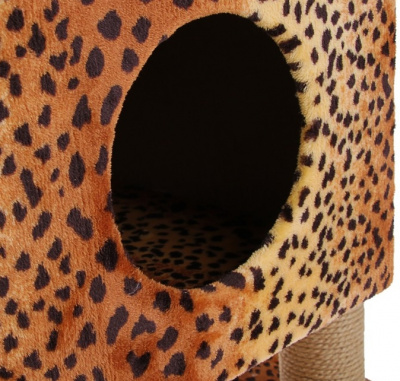 Rich Breed Когтеточка кубизм №4 на подставке с двумя когтеточками и лежанкой, джут, 35*30*85см