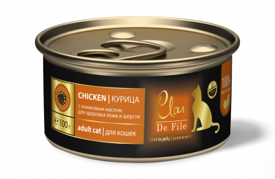 Clan De File консервы для кошек с курицей