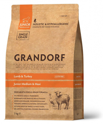 Grandorf Dog Lamb & Turkey Junior для юниоров, ягненок с индейкой