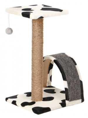Rich Breed Когтеточка столбик, дуга, площадка, джут, ковролин с игрушкой 35*30*56см