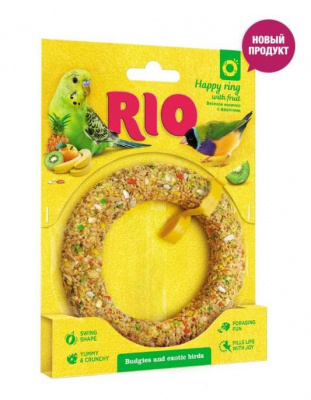 RIO Лакомство-игрушка, веселое колечко для волнистых попугайчиков и экзотов, 80г