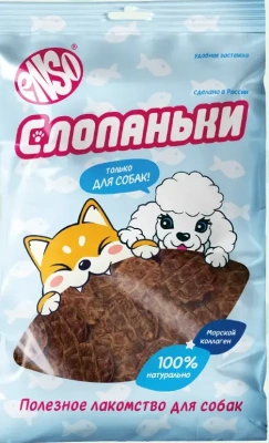 Enso Слопаньки лакомство для собак, чипсы из дикого лосося с яблоком