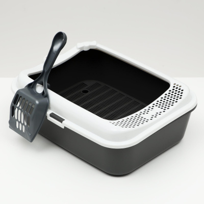 Джи Пи Ай Туалет сима с сеткой и бортом (без совка), серый fix, 38х29х11см