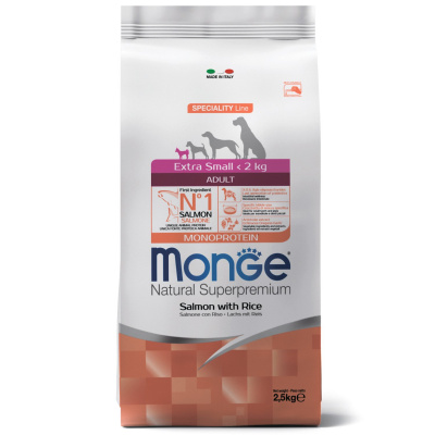 Monge Dog Speciality Extra Small корм для взрослых собак миниатюрных пород, лосось с рисом